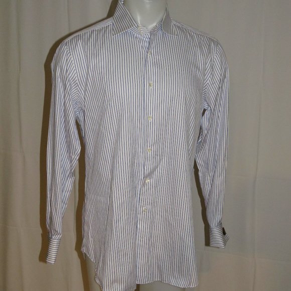 Castangia French Cuff Striped Dress Shirt 16.5 - Picture 7 of 10